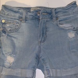 Light blue jean shorts